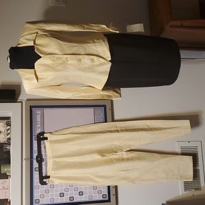 Beautiful Lt Yellow Pantsuit with Satin Sheen - NWT